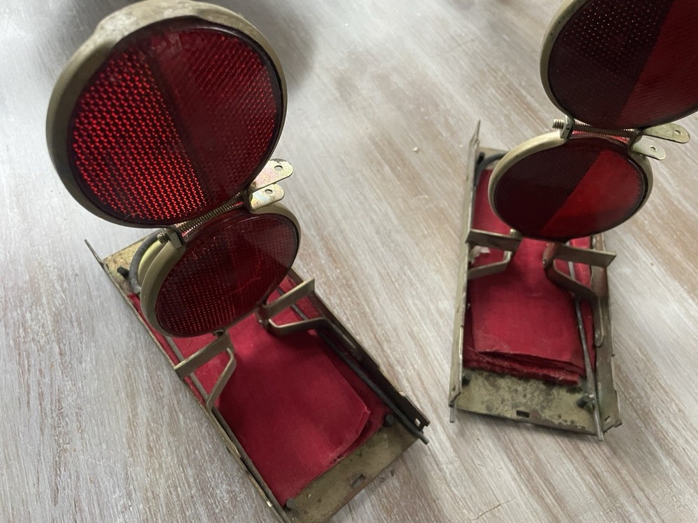 2 Vintage Roadside Emergency Reflectors