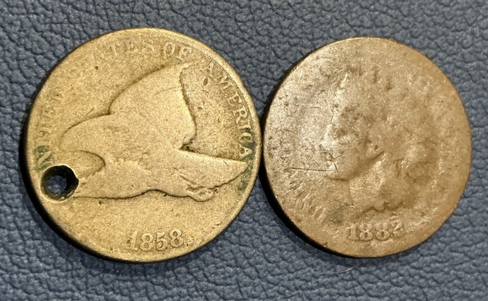 1857 Flying Eagle & 1882 Indian Cent