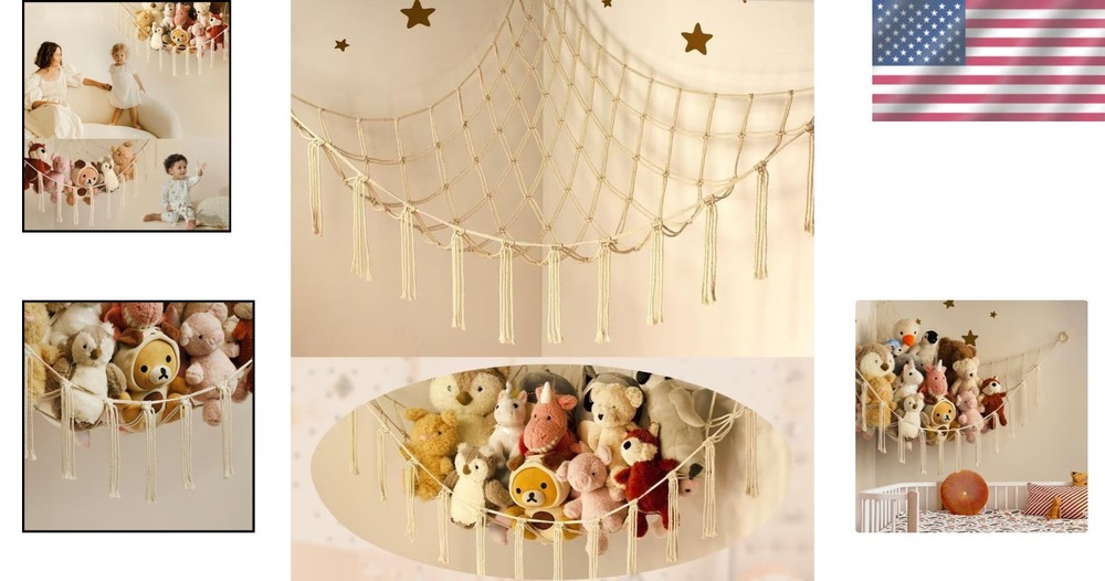 Easy-Install Stuffed Animal Holder Hammock - Perfect for Creative Spaces