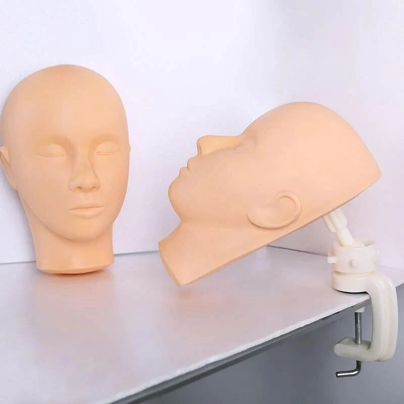 COSMETOLOGY MANNEQUIN FLAT HEAD EYELASH EXTENSION MAKEUP PRACTICE
