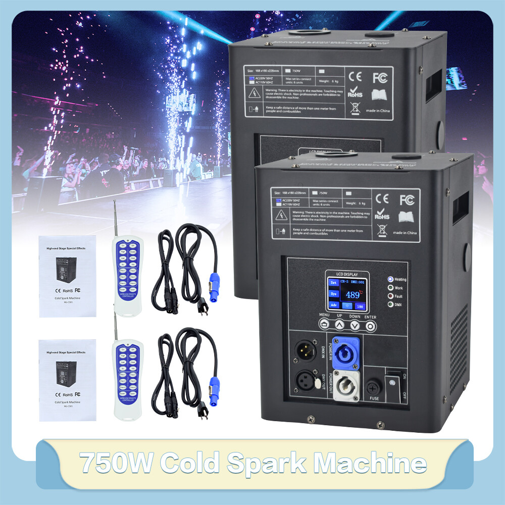 2X 700W Cold Spark Machine Firework Stage Effect Wedding DJ Event Party DMX Case