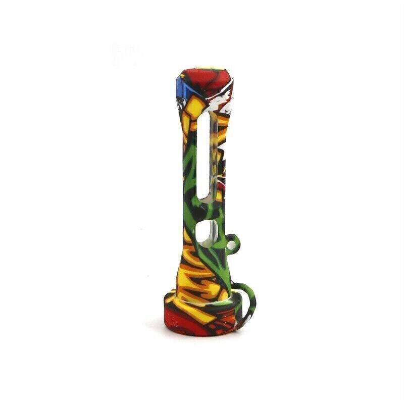 Randomized Print Portable Silicone Cigarette Pipe with Cap Durable Fast Shipping