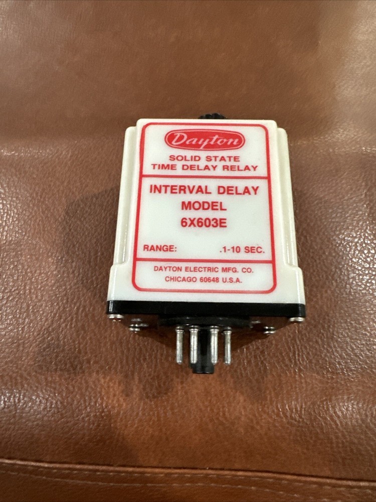 Dayton 6X603E Solid State Time Delay Relay, Range: 0.1-10sec, Input: 120VAC