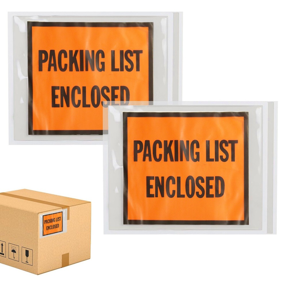 1000 4.5 x 5.5 Box Packing List Slips Envelopes Pouch Full Face Packaging Labels