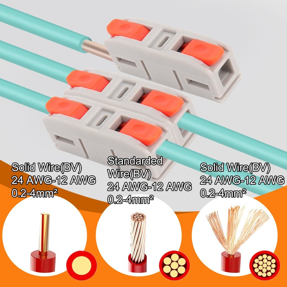 60PCS Lever Wire Connectors, Mini Quick Connectors Electrical Splicing Kit Pu...