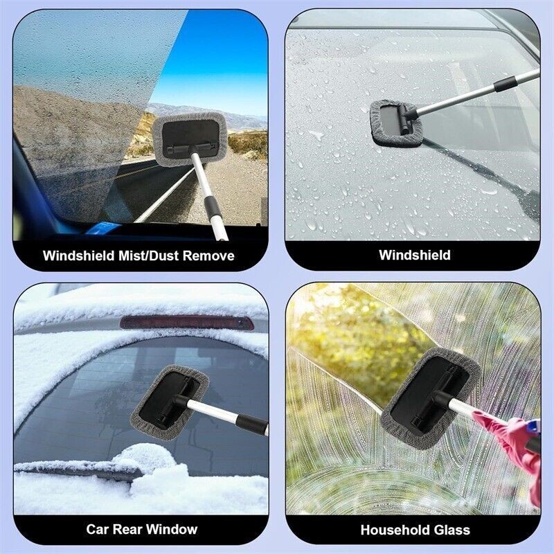 Telescopic Microfiber Car Window Cleaner Cleaning Brush Windshield Wiper Tools
