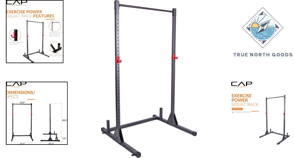 Reliable Heavy-Duty Power Rack - 500 lbs Max Capacity, Includes Storage Posts