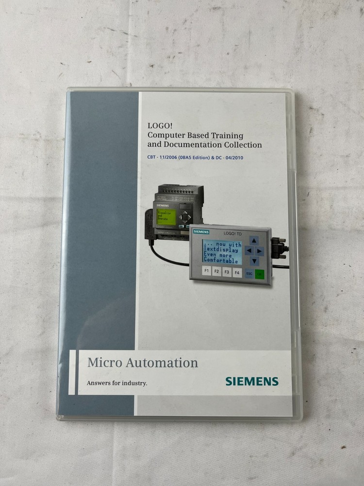 Siemens LOGO! Computer Based Training & Documentation DVD Collection CBT 11/2006