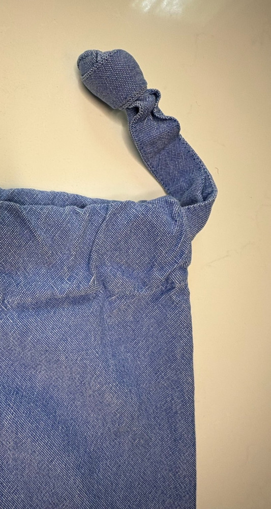 POTTERY BARN Laundry Bag Basket Liner Chambray Blue Dorm Drawstring Large