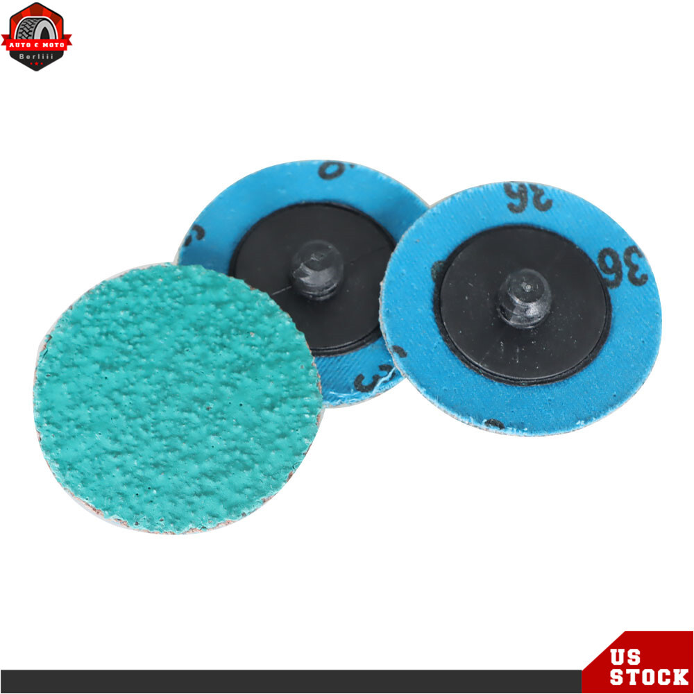 25 Pack 2" 36 Grit Zirconia + Grind Aid Quick Change Sanding Discs Type New