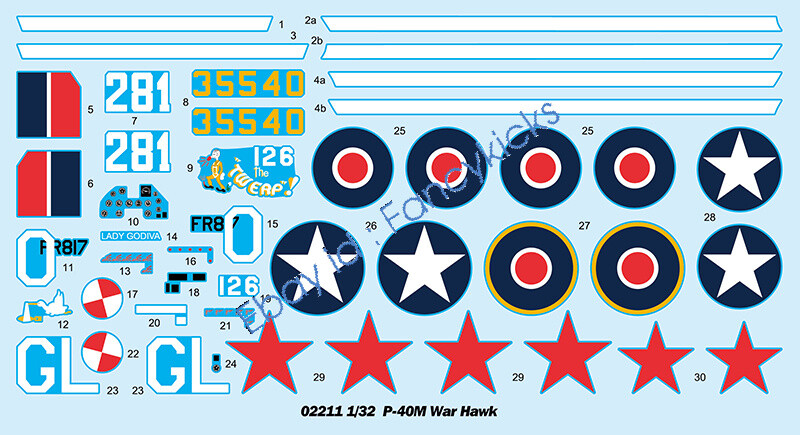 Trumpeter 02211 1:32 P-40M War Hawk Plastic model kit