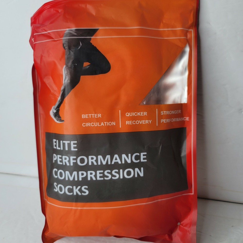2 Elite Performance Compression Socks SIZE L/XL White Unisex Adult