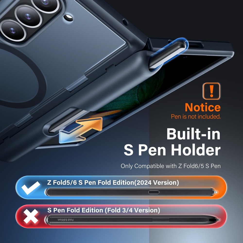 MOBOSI Galaxy Z Fold 6 Case Magsafe Kickstand w/ Privacy Screen Protector & Hing