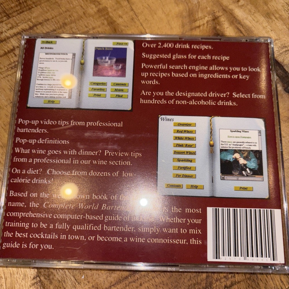 Complete World Bartender Guide (PC/MAC) 2,400 Recipes CD-ROM