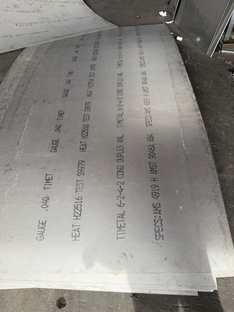 6-2-4-2 Titanium Sheet 24" x 48" x .040"