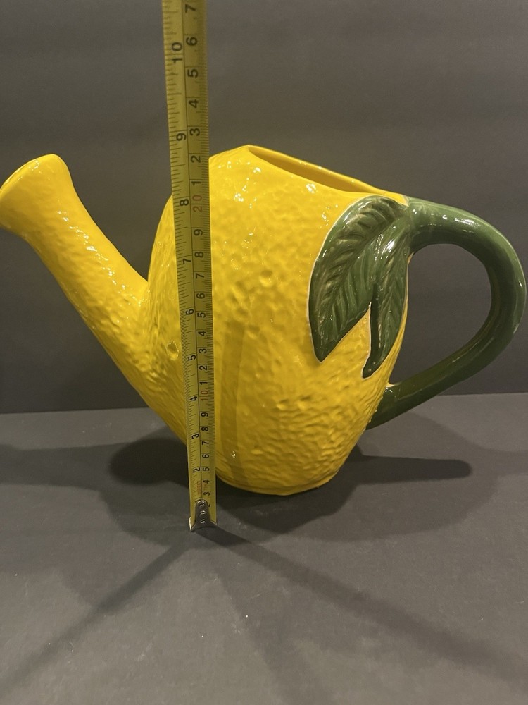 Hand Painted Lemon Shaped Pitcher 9”