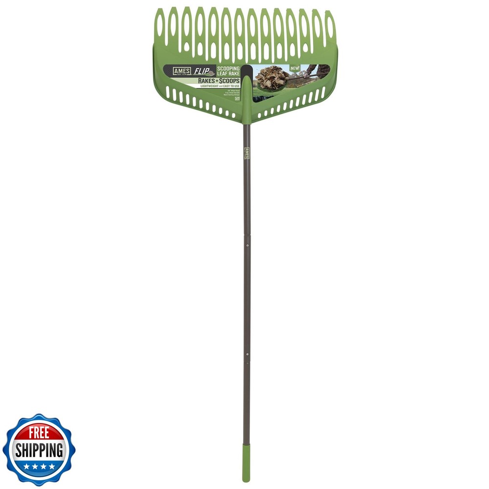 Flip Scooping Leaf Rake, Heavy Duty Lawn and Yard Care, Extra Wid