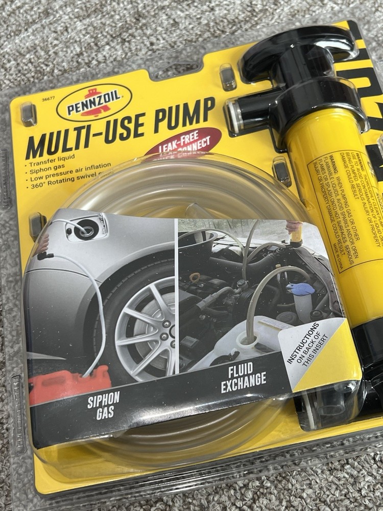 Multi-Use Transfer Liquid Pump 36677 Leak-Free Quick Connect/ Siphon Gas