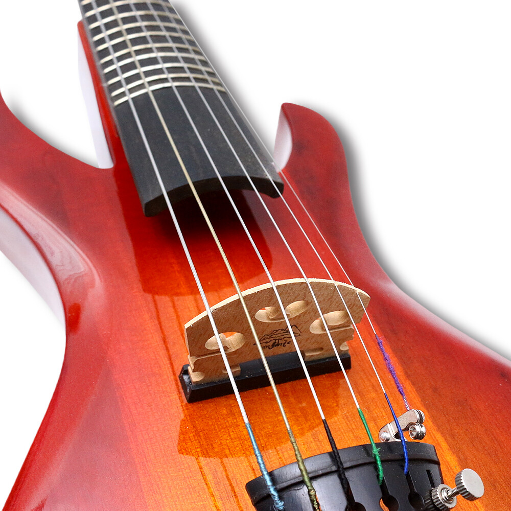 4/4 6-String Guitar-shaped Solid Wood Electric Violin: Ebony Fittings