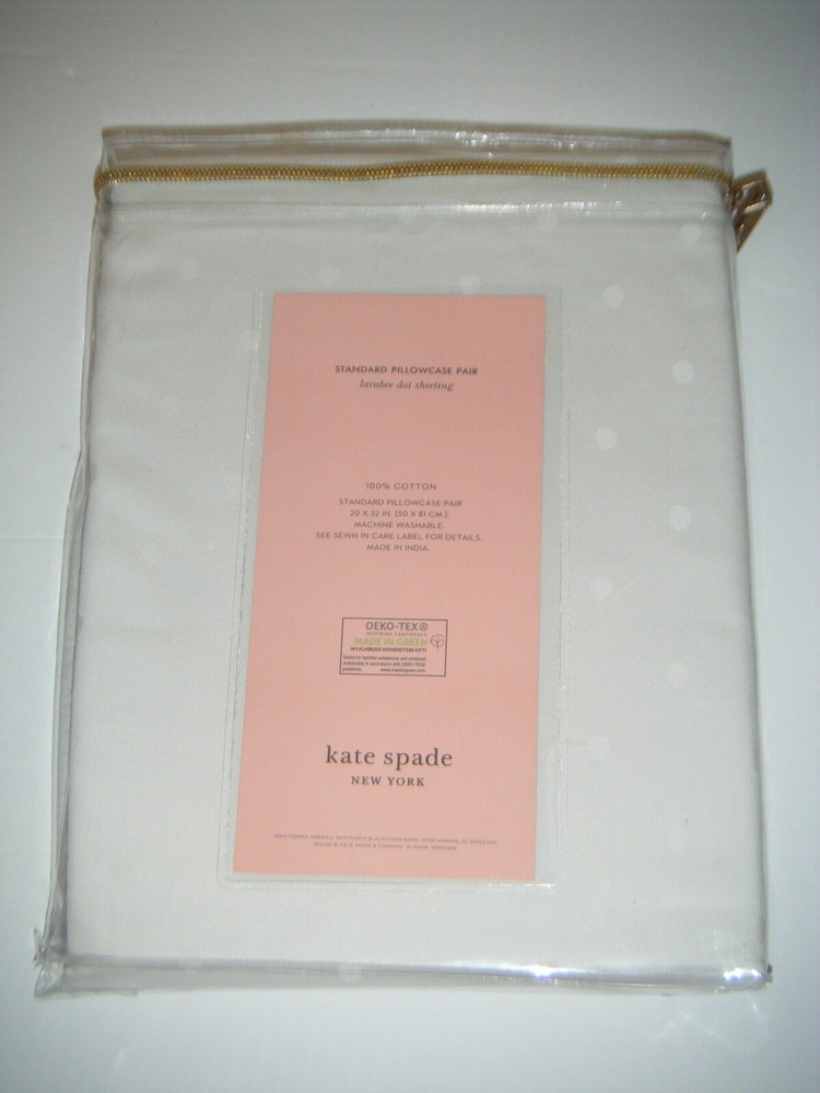 Kate Spade 2 Standard Pillow Cases Larabee Dot (Cream)