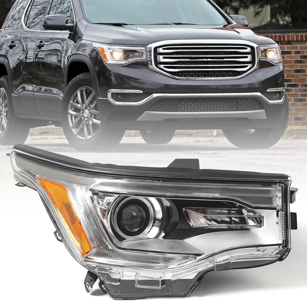 Headlights Assembly for GMC Acadia 2017 2018 2019 with DRL Halogen Projector Hea