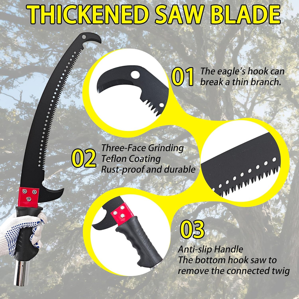 Versatile 7.3-27 Ft Extendable Manual Pole Saw for Effortless Pruning