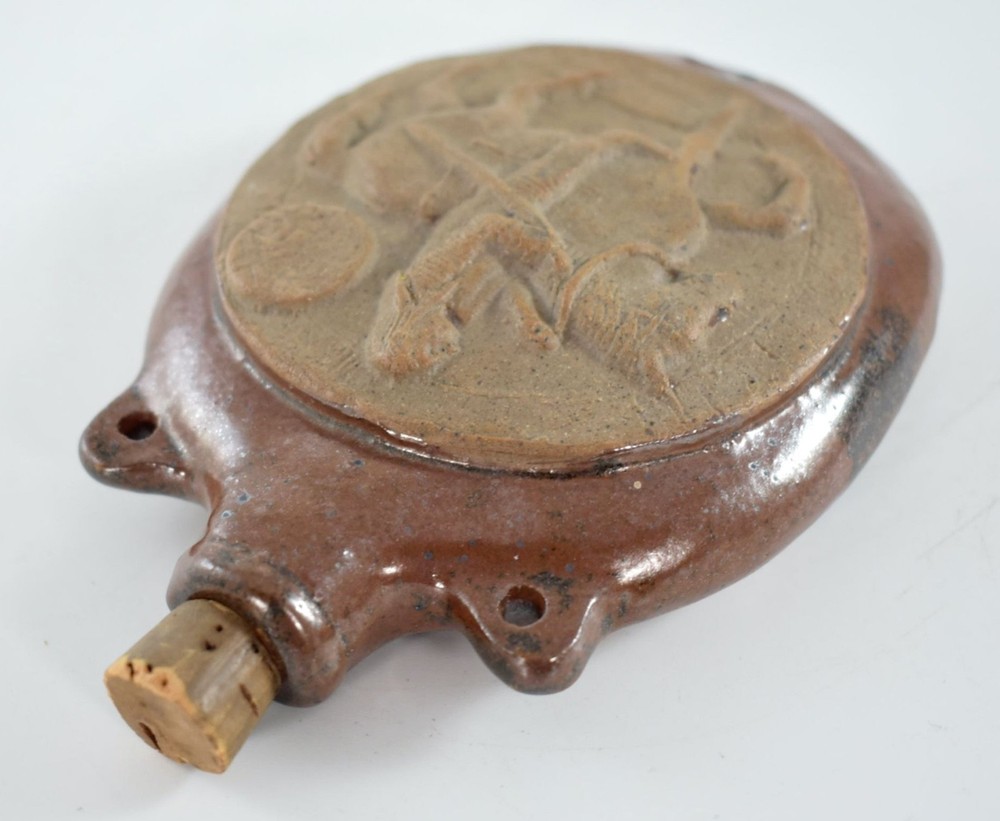 VINTAGE SALT GLAZE PILGRIM FLASK