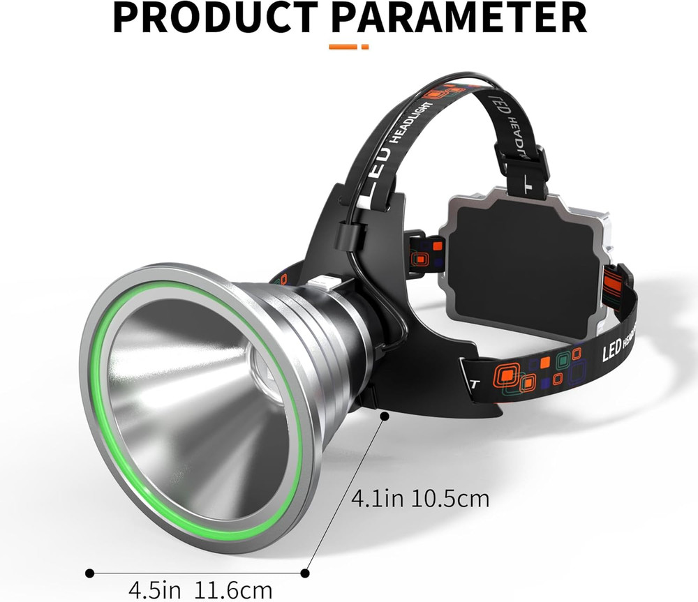 Linterna frontal caza LED alta potencia recargable impermeable con sensor