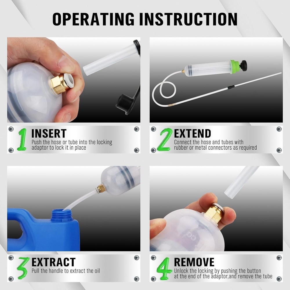 Powerful Automotive Fluid Pump Extractor with Leak-Proof Design & Extensions