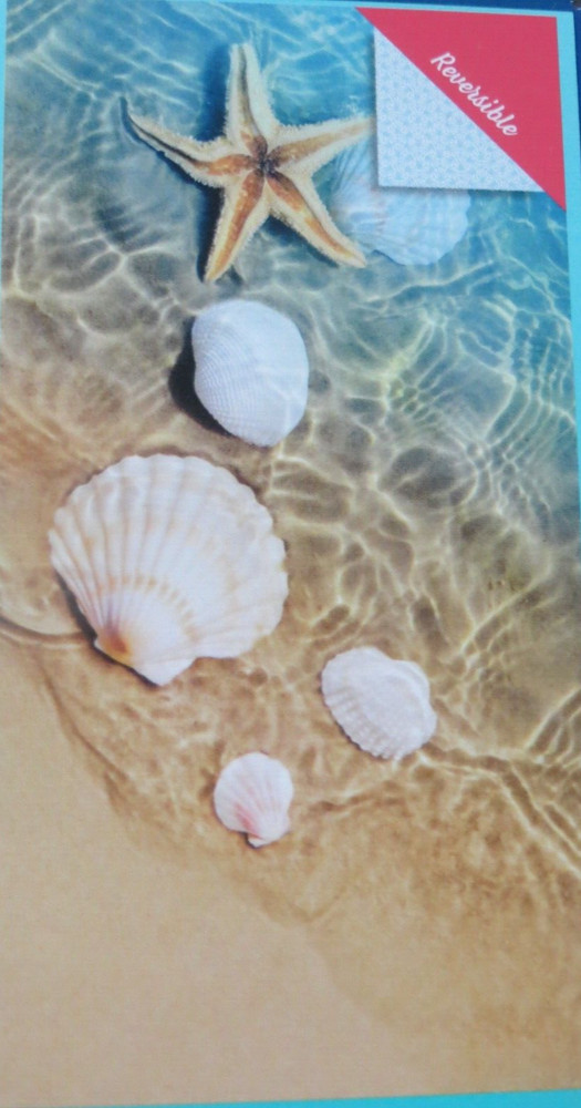 NEW WHITLEY WILLOWS REVERSIBLE MICROFIBER TOWEL 35" x 70" SHELLS