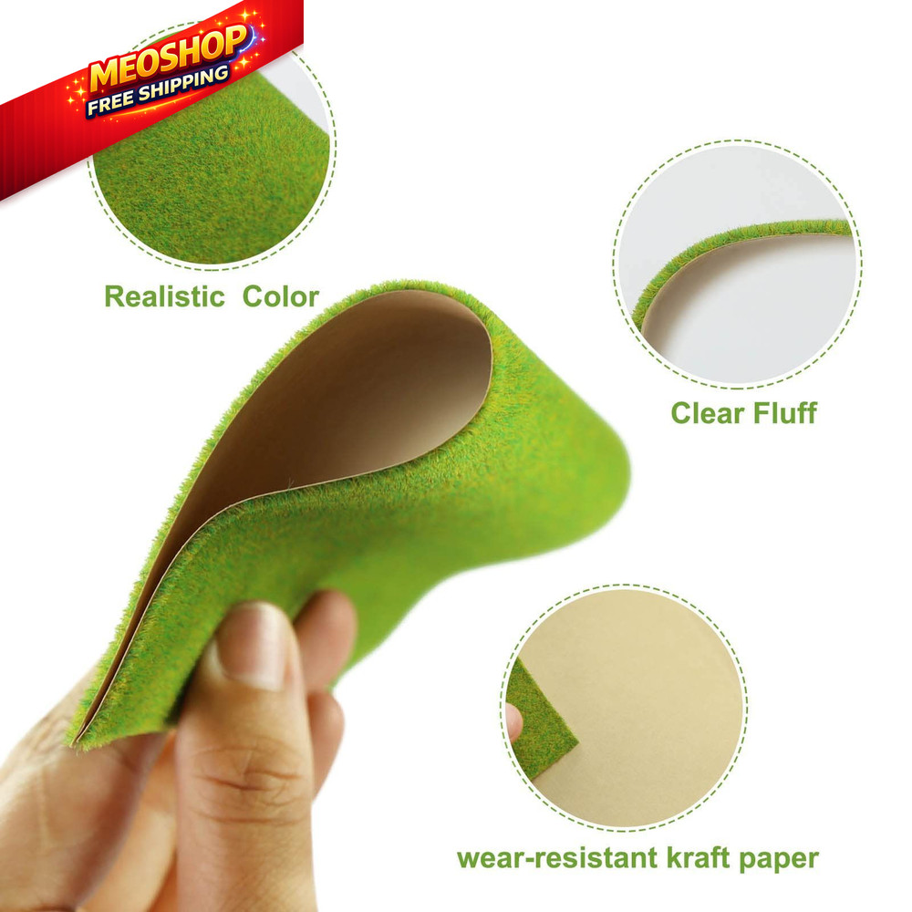 12PCS Artificial Model Grass Mat Trains Green 17x17cm or