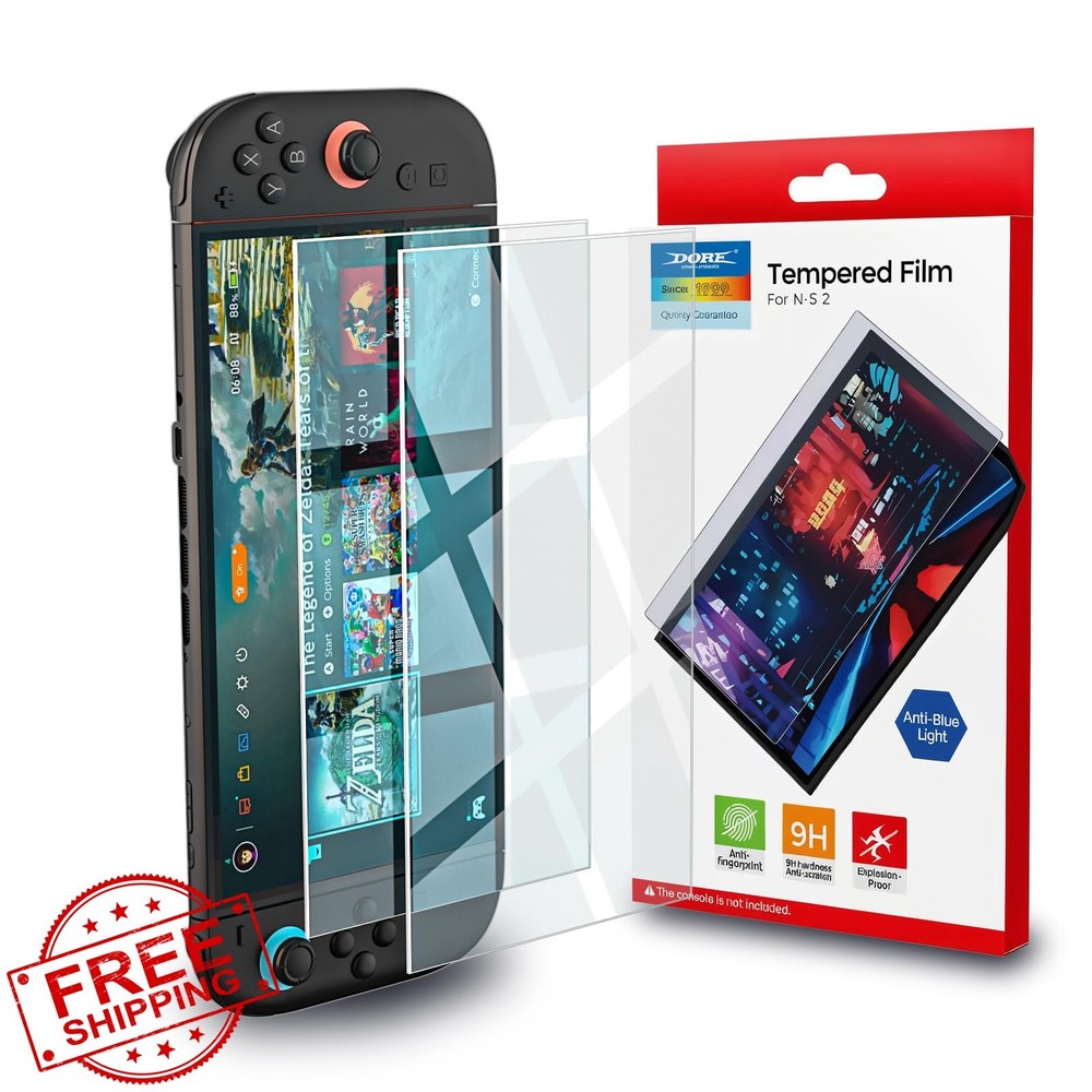 Switch 2 Screen Protector Blue Light Blocking Glass 2 Pack
