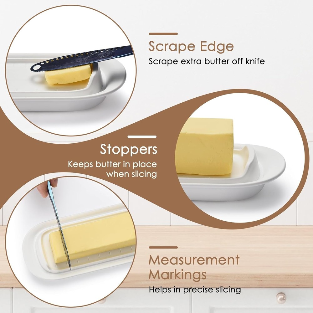 Countertop Butter Dish with Lid Airtight Plastic