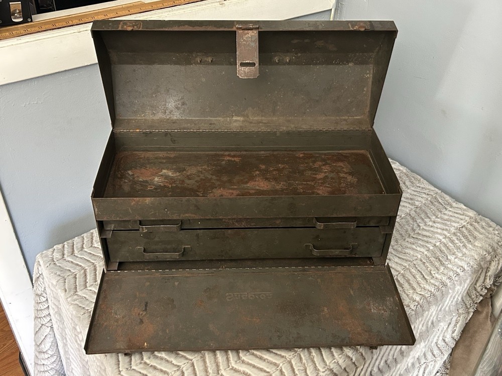EARLY SNAP ON TOOLS A FRAME TOOL BOX with 2 PULL OUT DRAWERS RARE