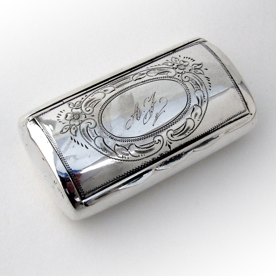 Swedish Snuff Box 830 Silver Mono AJ