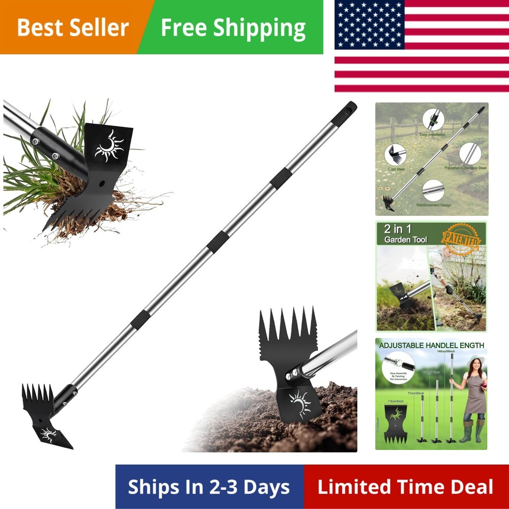 Weed Puller Tool with Long Handle, 60inch Manual Weed Puller Tool, Stainless ...