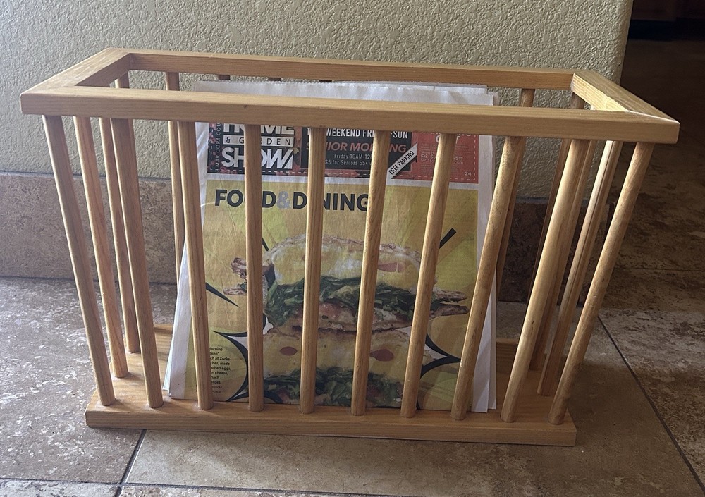 MCM Solid Wood Magazine Rack Holder
