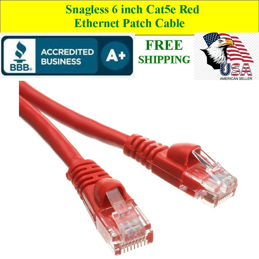 6 Inch Cat5e Ethernet Network Computer Patch Cable for PC, XBOX, PS3, PS4