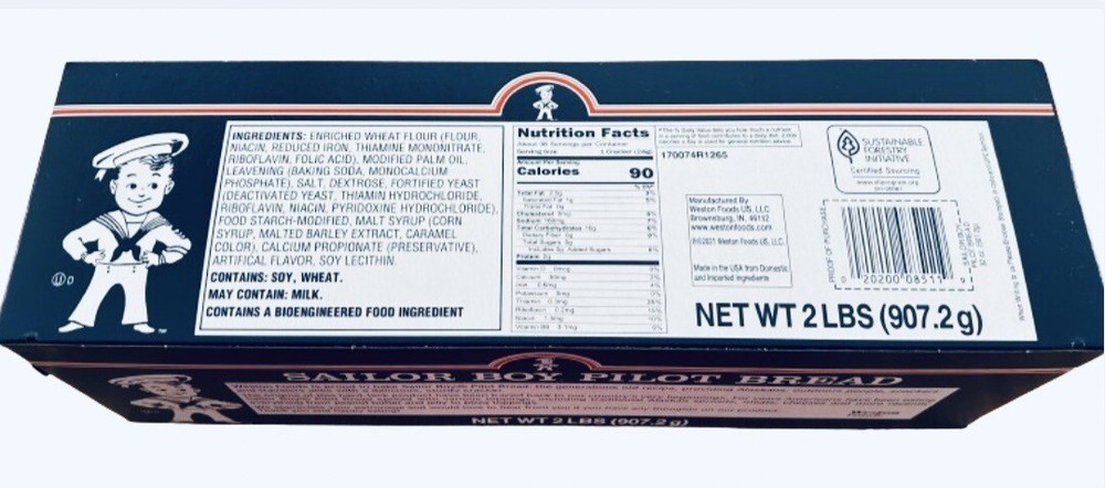 Sailor Boy Pilot Bread Crackers 1 - 2 Lb Box - Multiple Shipping Options