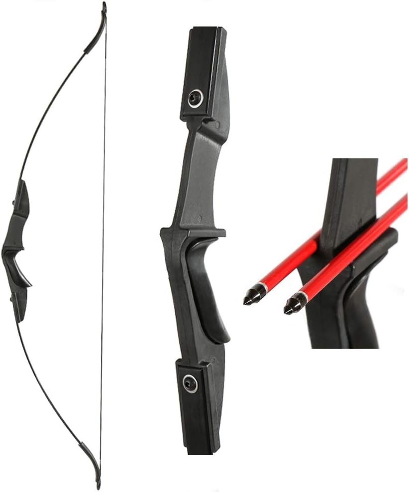 Ambidextrous 57" Black Archery Bow for Beginners - Lightweight & Ergonomic