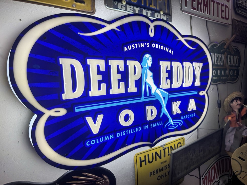 Deep Eddy Vodka Light Up Bar Sign blue. Man Cave.