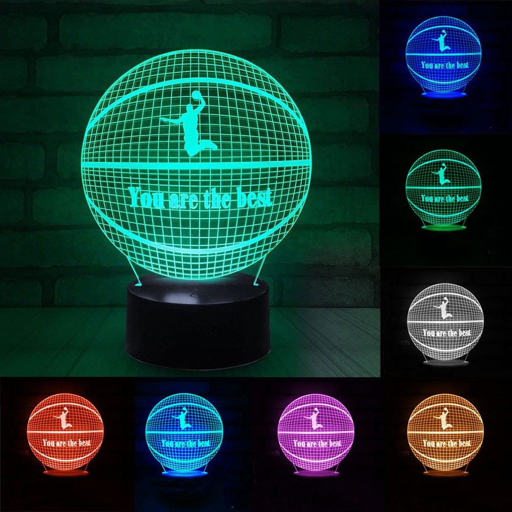 3D Visualization LED Night Stand Light Lamp 7 Color Changing With Remote Control
