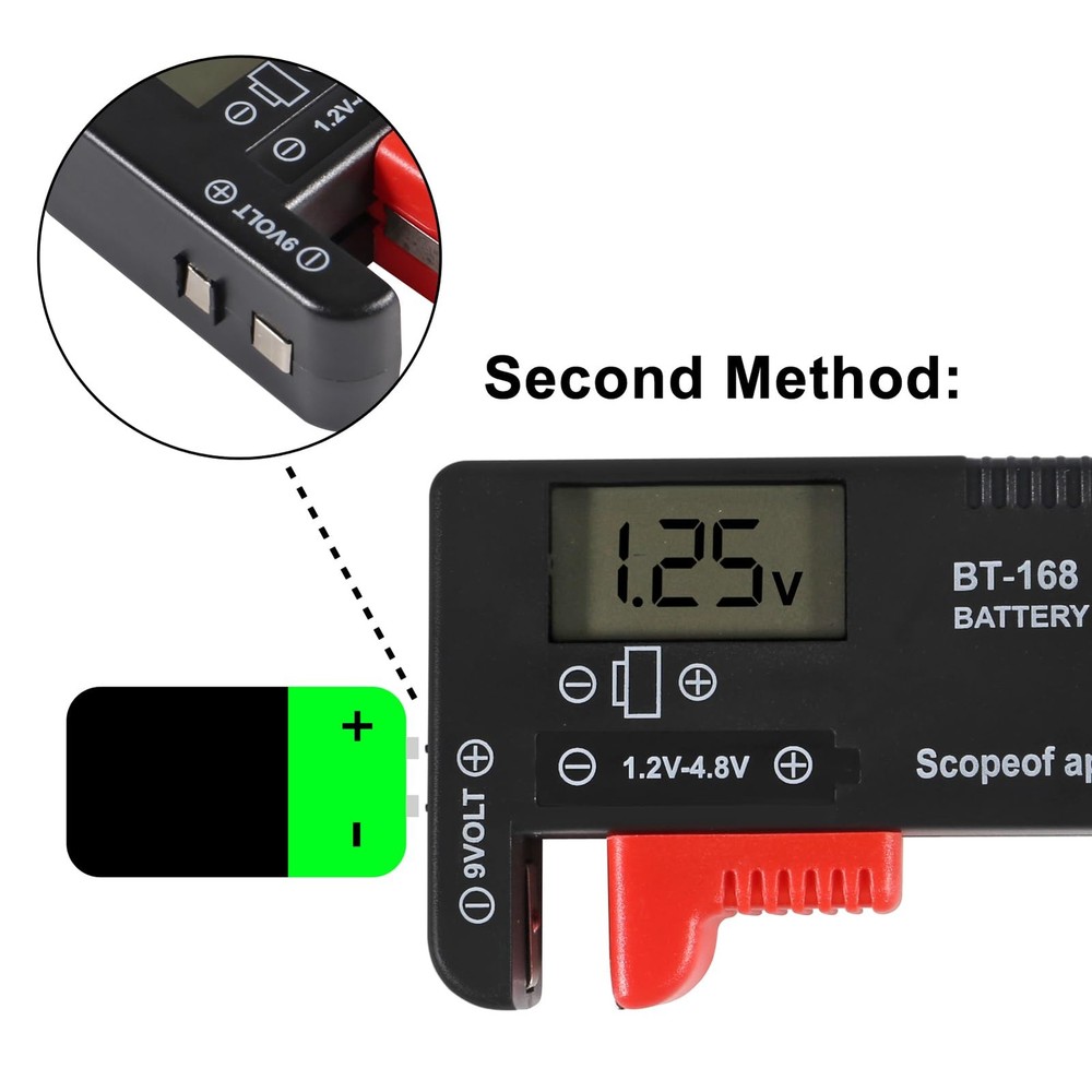 UMLIFE 2 Pack Battery Tester, Digital LCD Universal Checker for black