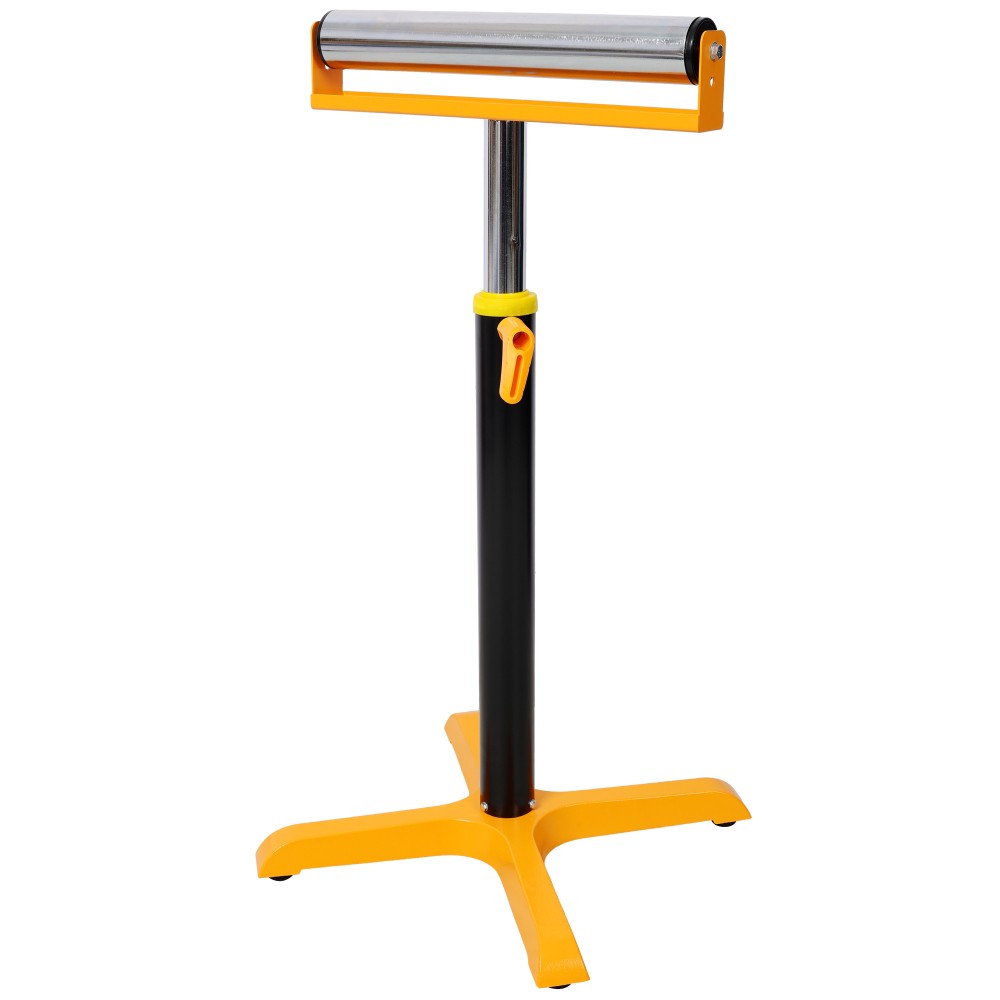 Heavy-Duty Adjustable Single Roller Stand,Material Support Stand, Yellow & Black