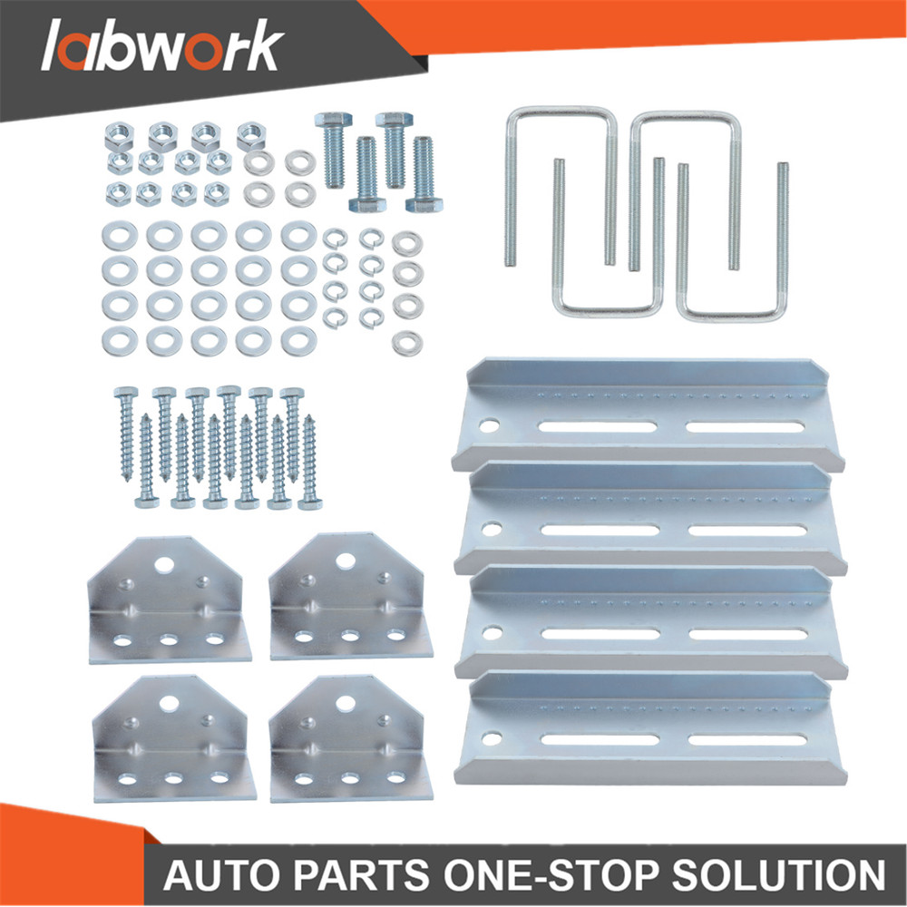 Labwork 8" Galvanized Swivel Top Bunk Bracket Kit 4Pcs For Boat Trailer 2x3