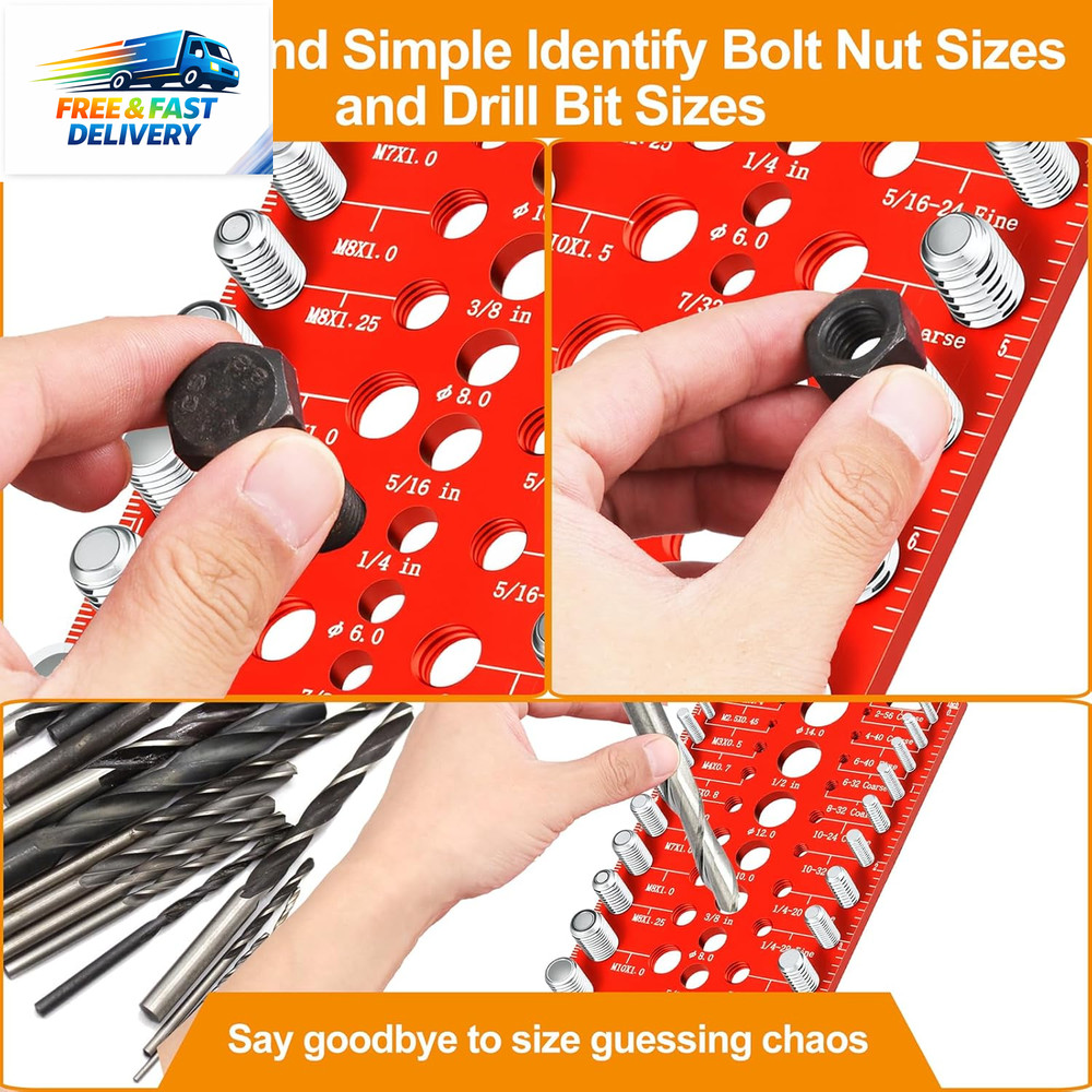 Thread Checker - 55 Nut & Bolt Thread Checker, Bolt Size and Thread Gauge 19 Sta