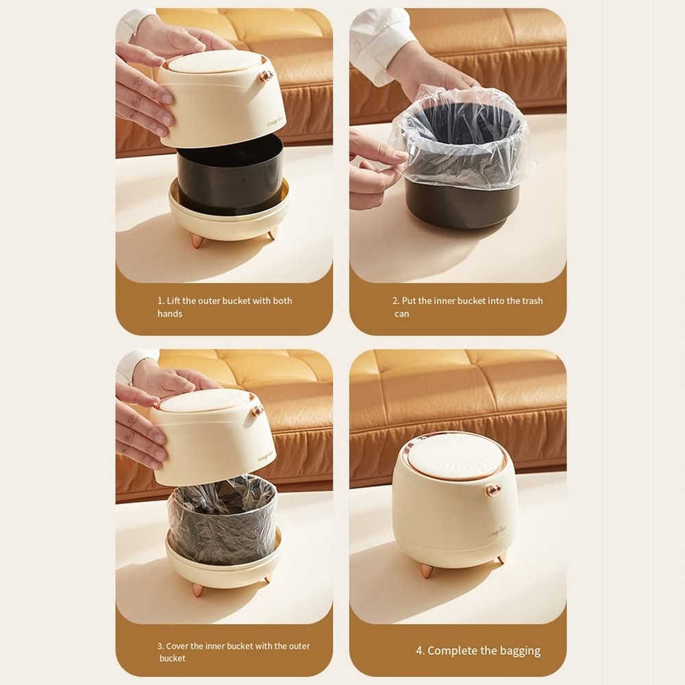 0.4 Gallon Small Trash Can Kitchen Garbage Can Mini Bathroom Trash Cans with ...