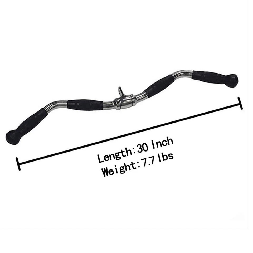 LAT Bar Cable Machine Attachment Curl Pulldown Bar with Full Rotation and for