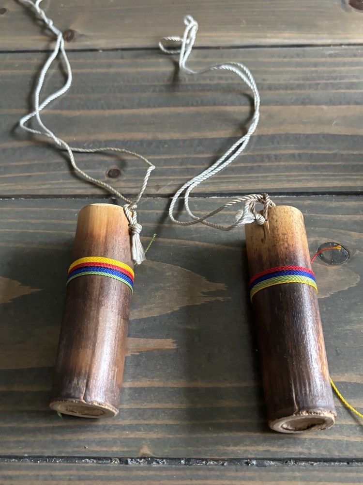 Vintage Handmade Bamboo/Wood Percussion Instruments