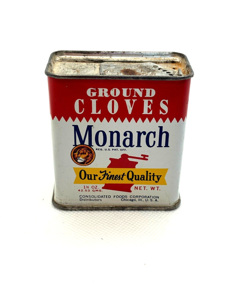 Vintage Monarch Spice Tin - Ground Cloves